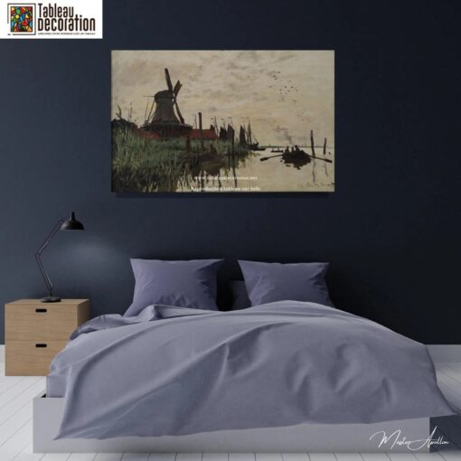 Mulino a vento e barca a Zaandam – Dipinto di Monet Claude Monet 2025-05-02 3