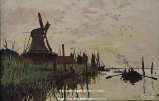 Mulino a vento e barca a Zaandam – Dipinto di Monet Claude Monet 2025-05-01