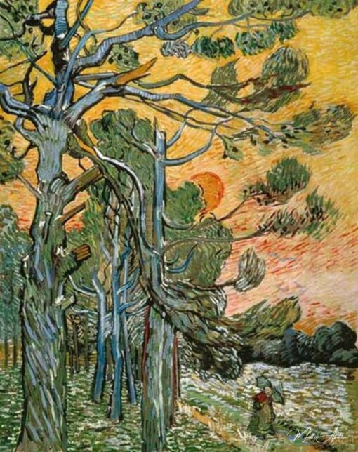 Pin sotto il sole calante e il personaggio femminile – Van Gogh Vincent Van Gogh 2025-04-30