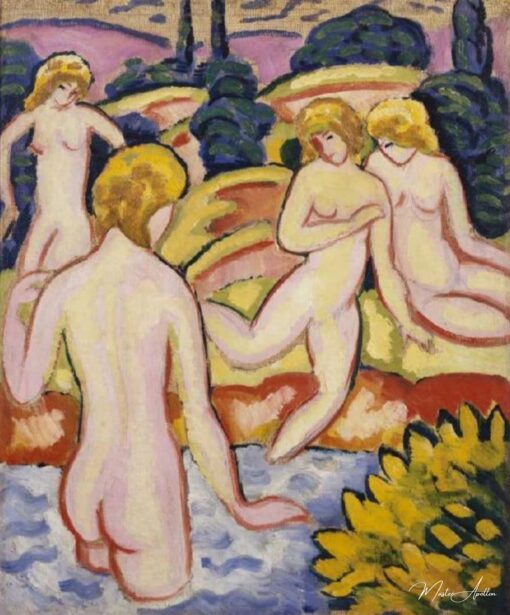 Quattro bagnanti (Bagnanti con alberi della vita) – August Macke August Macke 2025-05-11