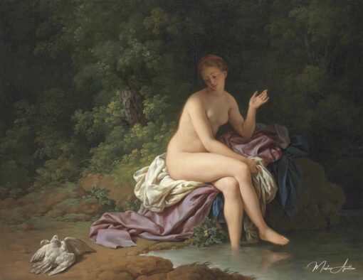 Una dama che si bagna al bordo di un fiume, con due tortore – Louis Jean François Lagrenée Louis Jean François Lagrenée 2025-05-23